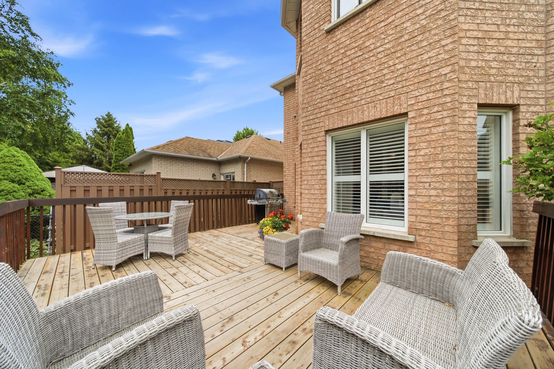 Deck seating area at 7287 Waldorf Way