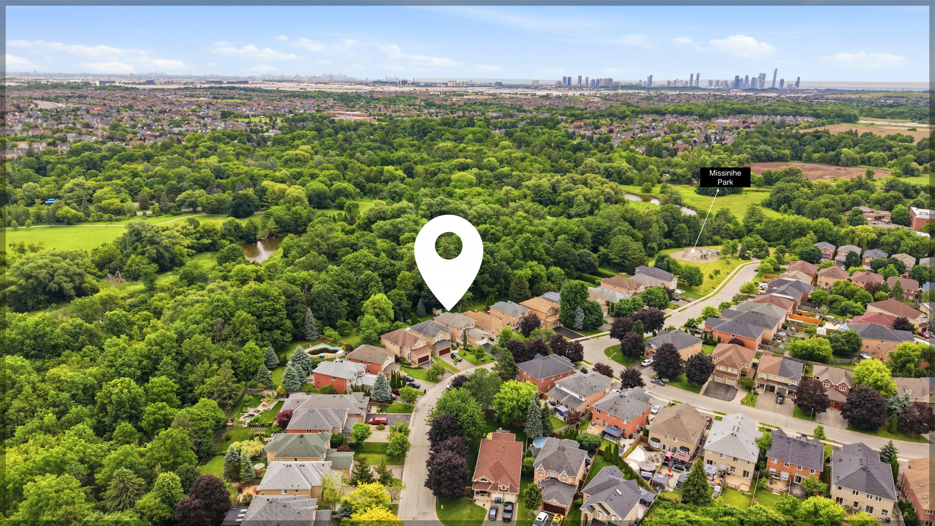 Aerial view showing Missinihe Park near 7287 Waldorf Way